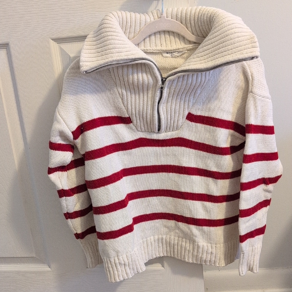 Workshop Republic Clothing Cream Half-Zip Sweater
